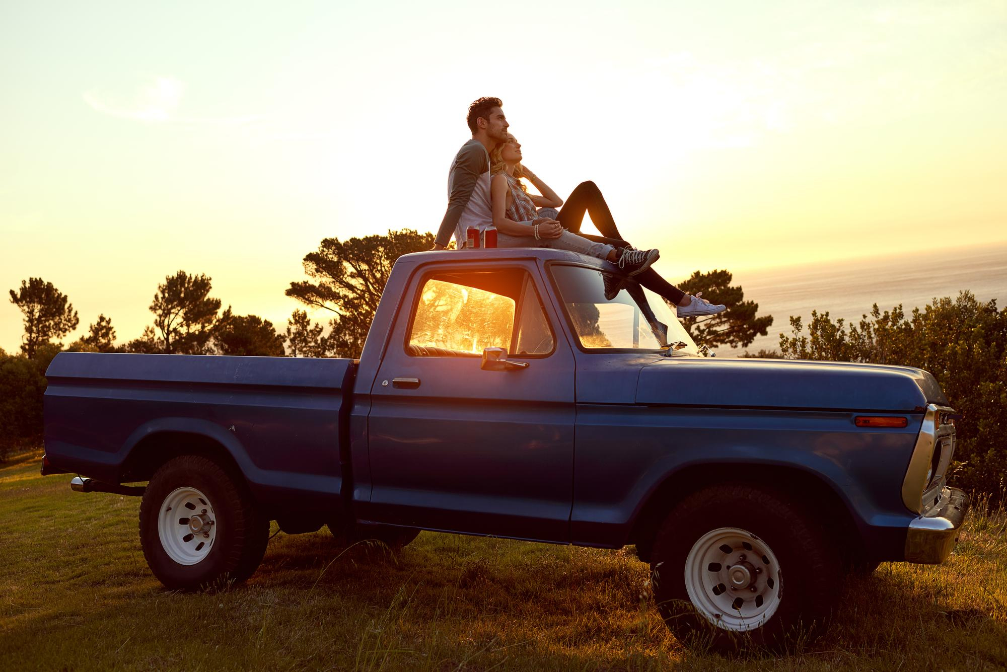 on the roof of old truck